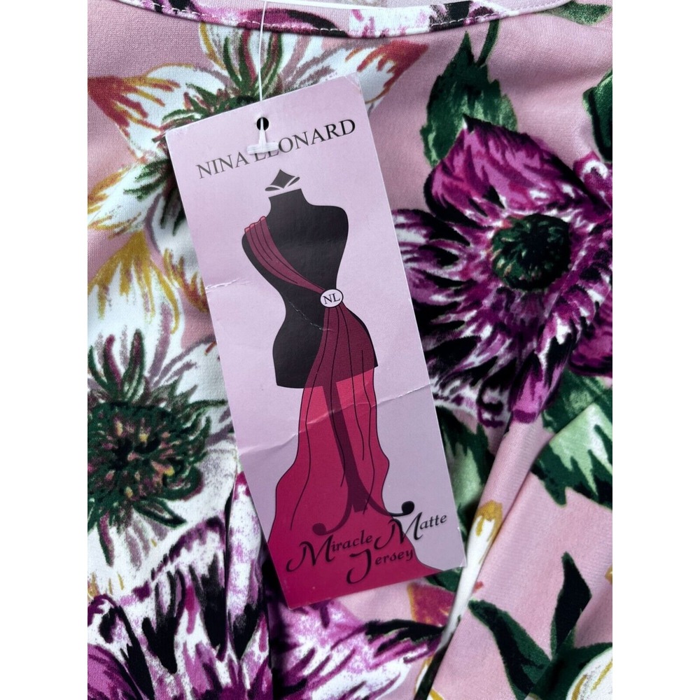 Nina Leonard Womens Miracle Matte Jersey Floral Maxi Dress PXL‎ - Picture 2 of 8